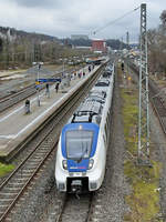 Der Elektrotriebzug 158 war Mitte März 2021 in Wuppertal-Unterbarmen unterwegs.