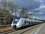 Der Elektrotriebzug 871 war Mitte März 2021 in Wuppertal-Unterbarmen unterwegs.