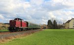 Am 15.04.16 die NeSA V100 2335 einen leeren Sonderzug von Rottweil nach Gera.