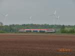 Die Landschaft sieht aus wie gemalt! Schn fhrt der 29080 zwischen Epe und Ahaus genauer gesagt hier in Lasterfeld weiter nach Dortmund. Bald fhrt dann die DB Regio wieder und lst die PEG ab. Bis dahin hat die DB noch genug arbeit die Fahrzeuge aus Dsseldorf umzubauen.