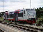 Schon ein Jahr lang ist der,von der City Bahn Chemnitz gekommene,VT 512 bei der NEB im Einsatz.In Templin konnte ich den VT am 25.Juli 2020 ablichten.