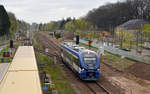 Von Kostrzyn kommend passiert 632 024 der NEB am 08.04.17 Hoppegarten.