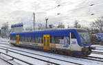 NEBB - Niederbarnimer Eisenbahn mit  VT 004  (650 536) auf Dienstfahrt Richtung Basdorf musste erstmal einige Züge vorbeifahren lassen am 11.02.21 Berlin Greifswalder Str.