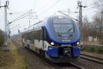 NEB mit der RB 12 nach Berlin Ostkreuz mit  VT 632.011 / Sa 139 030  bei der Einfahrt Bf. Berlin-Hohenschönhausen am 14.12.21