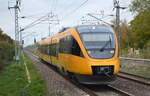 NEB mit dem PEG Talent  VT 643.06 ABD/BD  (NVR:  95 80 0643 863-3 D-PEG.... ) als RB12 Richtung Berlin-Ostkreuz am 13.10.22 Einfahrt Bahnhof Berlin Hohenschönhausen.
