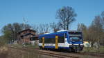 VT 008 (650 540-7) als RB 61387(Linie RB 60 des VBB)der NEB - Niederbarnimer Eisenbahn AG - verlässt den Bahnhof Letschin nach kurzen Aufenthalt Richtung Frankfurt/Oder.