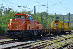 Eine Northrail-Gravita brachte Anfang Mai 2020 einen Eisenbahndrehkran nach Hattingen.