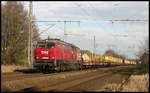 OHE Diesellok 200086 kam am 24.2.2007 um 15.37 Uhr mit einem Rungenwagen Zug für einen Holztransport durch Westerkappeln Velpe und war in Richtung Rheine unterwegs.