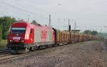 Am 18.Mai 2013 war OHE 270082 (223 103) in Elze(Han) mit einem beladenen Holzzug auf dem Weg Richtung Norden.