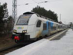 ODEG 4746 302 und 4746 306,am 18.Januar 2021,im verschneiten Bahnhof Binz.
