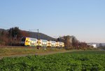 ET 445 107-5 der ODEG ist am 05.November 2015 als Sonderzug bei Gundelsdorf in Richtung Saalfeld unterwegs.