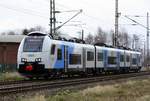 Zuführung von 4746 806 / 4746 306 der ODEG nach Stralsund am 01.04.2020 infolge Fahrzeugtausch bzw. Ende des Einsatzes der ÖBB-Fahrzeuge auf den Strecken RE9 und RE10. Anklam - Höhe Fussweg am ehem. MPSB-Lokschuppen.