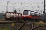 rot-weiß trifft auf rot-weiß 2 - 4746 552 ODEG / ÖBB Cityjet durch Anklam auf Dienstfahrt am 27.01.2020 - von der Parkfläche in der Hafenstrasse aus aufgenommen.