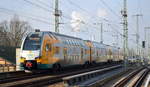 ODEG-KISS mit dem ET 445.115 als RE2 nach Cottbus Hbf. am 26.01.21 Berlin Karlshorst.