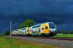 Am 27.05.21 Fuhr 445 114, auf dem weg nach Wittenberge, in Vietznitz einem Gewitter entgegen.