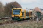 Odeg VT 650 kommt in Parchim aus dem Betriebshof gefahren. 27.03.2008