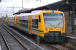 BERLIN, 27.02.2009, VT 650.66 und VT 650.70 (vorderer Wagen) der Ostdeutschen Eisenbahngesellschaft (ODEG) als OE36 nach Frankfurt/Oder im Bahnhof Berlin-Schöneweide