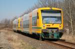 Heute fhrt die ODEG nach Neustrelitz mit den Triebwagen Ludwigslust und Hagenow. 03.04.2009 