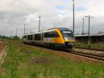 Ein ODEG Desiro auf dem Weg nach Zittau bei der Einfahrt in den
Bahnhof Grlitz.10.05.09.