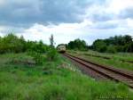 04. Mai 2012 - VT 650.59 und VT 650.66 bei der Einfahrt in Letschin. Bild ist seitlich vom Bahnsteig entstanden.