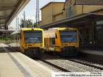 Zwei VT650 warten in Eberswalde Hbf auf weiterfahrt nach Wriezen sowie Templin.