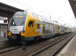 Die Odeg ET 445-103 am 15.02.2013 zum ersten mal im Bahnhof Schwerin HBF im regulren Fahrgastbetrieb auf dem RE 2