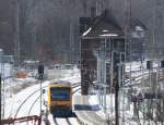 13.3.2013 Bernau bei Berlin. ODEG Richtung Eberswalde bei der Einfahrt.