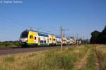 ET 445.115 (445 115-9) ODEG - Ostdeutsche Eisenbahn GmbH als RE2 (RE 37376) von Wittenberge nach Cottbus in Vietznitz. Nun rollt auch der Sechszehnte und damit letzter ODEG-KISS auf dem RE2/4. Damit stehen der ODEG nun alle 16 KISS Triebwagen fr den RE2/4 zur Verfgung. 20.07.2013