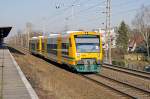 VT 650.77 ( 95 80 0650 077-0 D-ODEG ), Stadler Pankow GmbH, [D]-Berlin 37316, Baujahr 2004, Eigner: Hamburger Hochbahn AG (HHA), Betreiber: Ostdeutsche Eisenbahn GmbH, [D]-Parchim, 13.03.2014, Röntgental