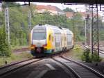 Der ODEG KISS VT445 102 fuhr,am 23.Mai 2015,aus Berlin Lichtenberg nach Cottbus.