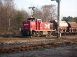 160074 der OHE wartet im Bahnhof Munster. (16.12.09)