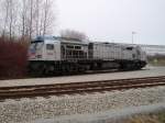 Der Tiger 330091 von der Osthannovorsche Eisenbahn AG(OHE)am 12.April 2010 in Mukran. 