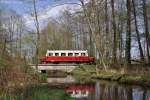 VT 0508 der OHE am 28.04.2012 bei Soltau