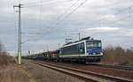Am 05.03.17 führte 155 048 einen leeren Autozug durch Holzweissig Richtung Leipzig.