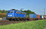 Eine immer wieder gern gesehende 140 037-1 der PRESS, mit Container unterwegs in Richtung Lüneburg.