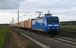 145 030 (145 085) der Press schleppte am 20.02.19 einen Innofreight-Containerzug durch Rodleben Richtung Roßlau.
