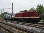 Die PRESS 114 703 hatte,am 22.Mai 2019,in Bergen/Rügen,im Schlepp.