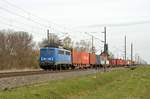 140 047 (140 801) der Press führte für ihren Mieter Metrans am 15.04.21 einen Containerzug durch Braschwitz Richtung Halle(S).