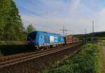 223 052-2 (PRESS 253 015-8) mit Holzzug in Fahrtrichtung Norden. Aufgenommen zwischen Friedland(HAN) und Eichenberg am 13.05.2016.