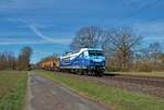 PRESS Bombardier Traxx 145 030-7 mit Schleifzug in Maintal Ost am 20.03.21