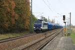 Pressnitztalbahn 155 048 (155 213) am 11.11.2021 von Stralsund Hbf kommend, hier zu sehen bei der Durchfahrt, durch Martensdorf.