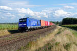 246 049 Press mit dem Containerzug (Wiesau - Hamburg-Waltershof) bei Oberteich, 05.09.2020