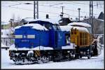 Die Schublok der  Schleudergang  ist 204 010-6 von -Press-  Stralsund am 13.02.10 