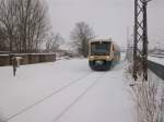 Am 23.Dezember 2010 lag auf Rgen noch gengend Schnee,als der PRESS VT650 032 Bergen/Rgen erreichte.