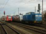 Am 26.12.2012 stellt sich 204 036 vor die schon abgestellten 145 030;140 038 und 145 023 in Stendal ab.