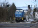 PRESS 346 025,am 24.Januar 2013,auf der Stralsunder Hafenbahn.