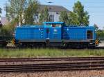 Am 20.Mai 2014 rangierte die PRESS 293 021 auf dem Bahnhof in Bergen/Rügen.