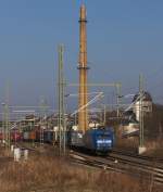 Der tägliche Containerzug nach Hof wird von der PRESS befördert.