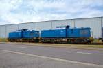 Mit den Press Loks 204 011 und 204 016 wurden Leerwagen auf der Torgelower Ladestrasse zur Holzbeladung bereitgestellt.