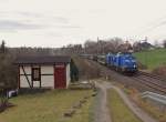 204 036 und 204 010 der Press zu sehen am 26.01.16 mit einem Leerautozug in Jößnitz.